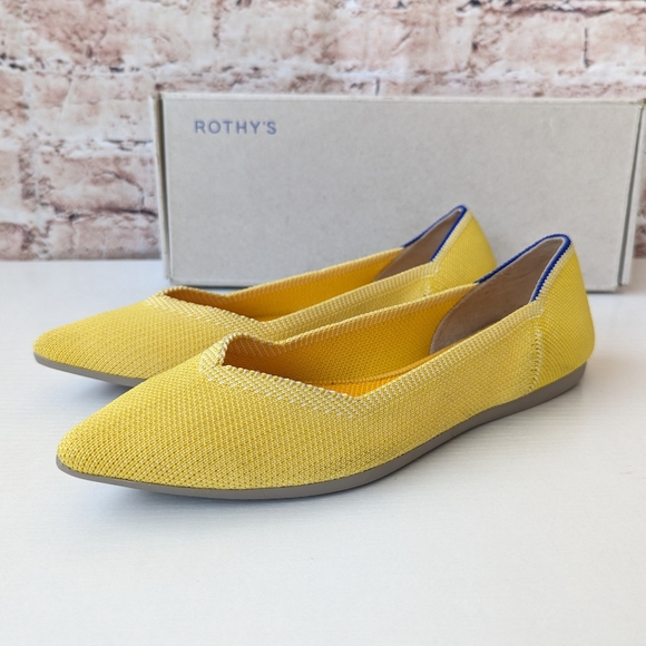 Rothy's Sunshine Yellow 'The Point' women's flats shoes - Picture 3 of 16
